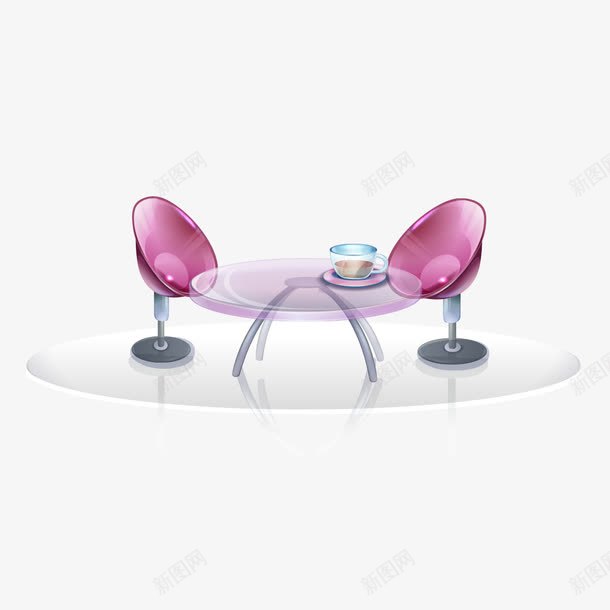 休息室桌椅png免抠素材_新图网 https://ixintu.com 休息室 桌椅 粉色 透明