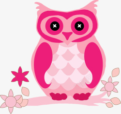双眼放光粉红色的猫头鹰高清图片