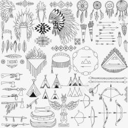印第安民族饰物矢量图素材