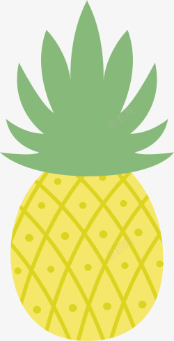 黄色卡通菠萝矢量图素材