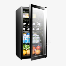 黑色单门冰柜素材