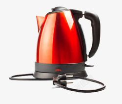 红色烧水壶一个小容量的红色电热水壶高清图片
