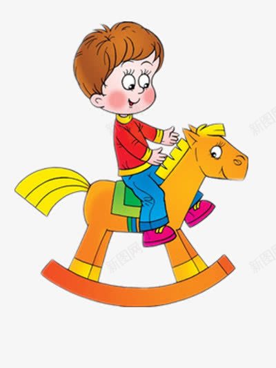 骑木马的儿童png免抠素材_新图网 https://ixintu.com 儿童 卡通 玩具 素材