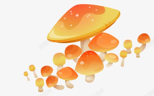 卡通小蘑菇png免抠素材_新图网 https://ixintu.com 手绘 植物 菌类 蘑菇