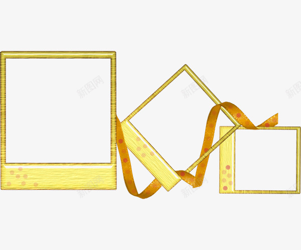 边框修饰图案png免抠素材_新图网 https://ixintu.com 相框装饰 简约 设计修饰元素 黄色边框