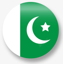 巴基斯坦圆形立体风格磨砂国旗矢量图高清图片