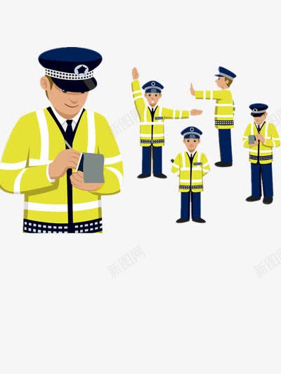 男交通警察png免抠素材_新图网 https://ixintu.com 交通警察卡通 手绘 白色 警帽 黄色