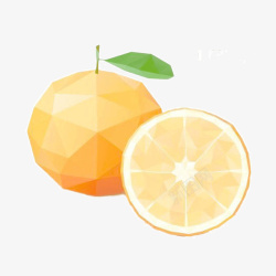 抽象水果切面橙子橙子叶素材
