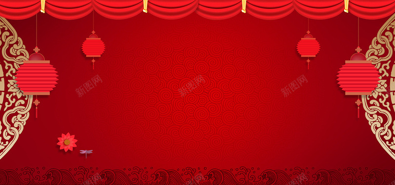 红色喜庆新年bannerpsd设计背景_新图网 https://ixintu.com banner 开心 新春图 新春快乐 新春背景 春节素材 欢度新春 贺新春 金鸡新春 闹新春 鸡年新春