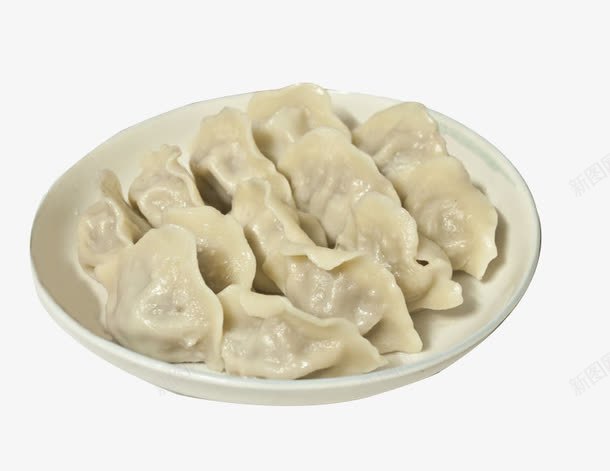 一盘饺子png免抠素材_新图网 https://ixintu.com 产品实物 传统美食 白色 盘子 饺子
