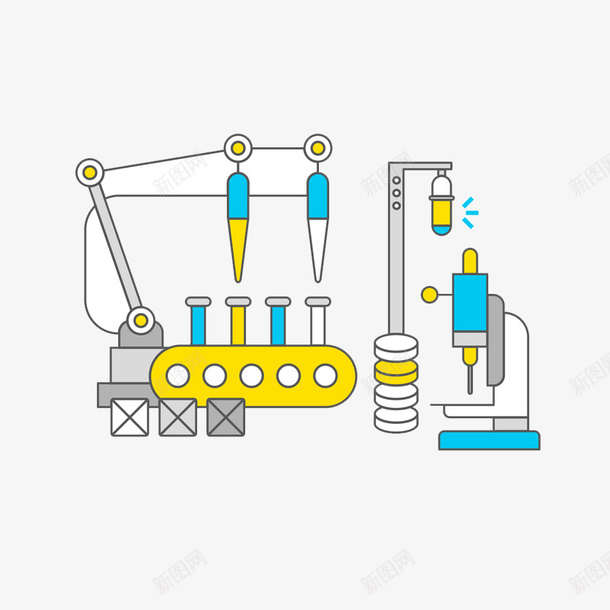 机器药物科学png免抠素材_新图网 https://ixintu.com 卡通手绘卡通动画 显微镜 机器 科学 绘画 药物