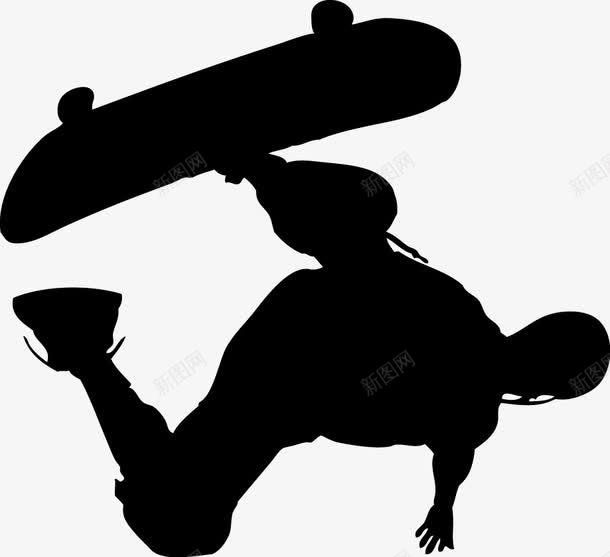 滑板运动剪影png免抠素材_新图网 https://ixintu.com 剪影 淘宝素材 滑板 素材 装饰素材 运动