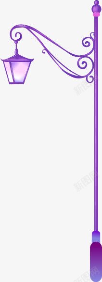 紫色卡通路灯矢量图ai免抠素材_新图网 https://ixintu.com 卡通灯 欧式路灯 紫色路灯 路灯 矢量图