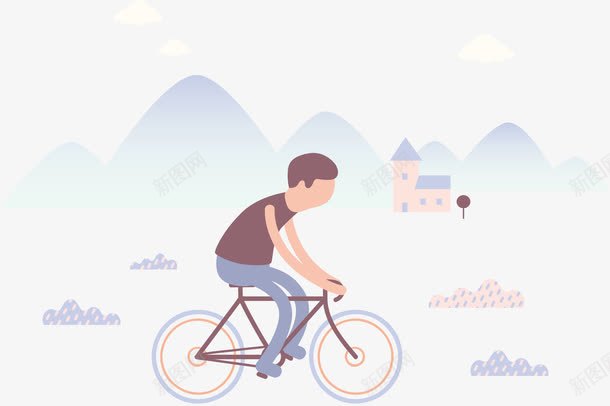 骑自行车png免抠素材_新图网 https://ixintu.com 共享单车 卡通 绿色出行 骑脚踏车 骑自行车 骑行者 骑车 骑车出行