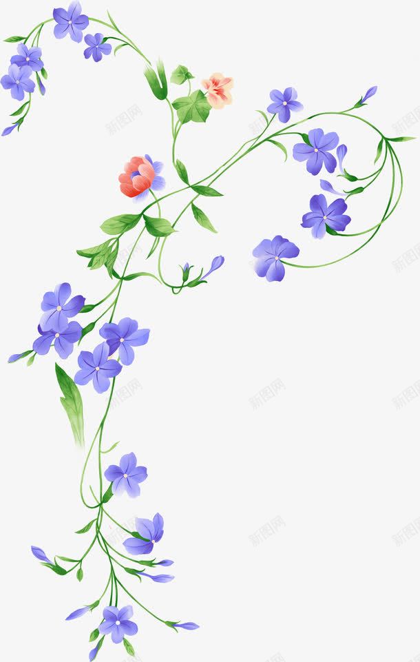 手绘紫色花卉海报png免抠素材_新图网 https://ixintu.com 海报 素材 紫色 花卉