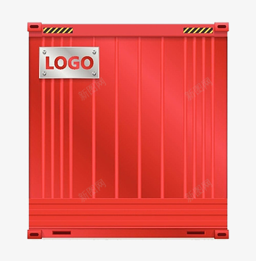 红色logo的大集装箱图标png_新图网 https://ixintu.com 卡通版 简笔画 红色 货物 运载 运输 集装箱 集装箱堆场