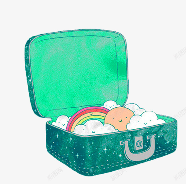 绿色卡通行李箱装饰图案png免抠素材_新图网 https://ixintu.com 免抠PNG 卡通 绿色 行李箱 装饰图案