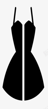 卡通黑白色小礼服标识矢量图图标图标