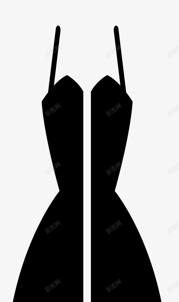 卡通黑白色小礼服标识矢量图图标eps_新图网 https://ixintu.com 卡通 小礼服 标识 黑白色 矢量图