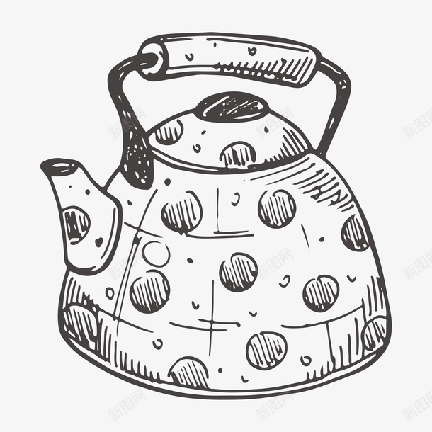手绘卡通水壶茶壶png免抠素材_新图网 https://ixintu.com 动漫 动画 厨具 家用 手绘卡通 水壶 茶壶设计