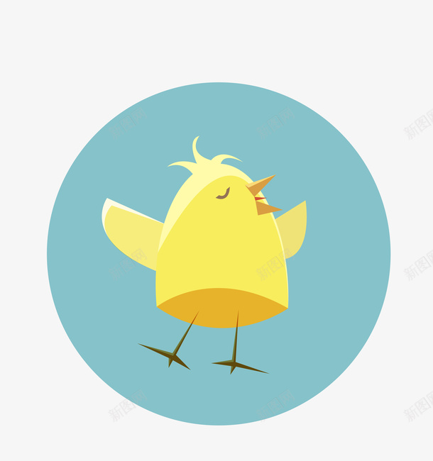 黄色的鸟矢量图图标ai_新图网 https://ixintu.com 创意 动物 图标 圆形 慵懒 扁平化 科技 黄色的鸟 矢量图