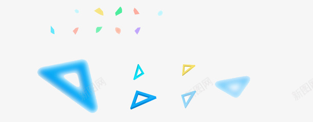 漂浮三角形png免抠素材_新图网 https://ixintu.com 天猫背景素材 漂浮三角形素材 漂浮图案 蓝色