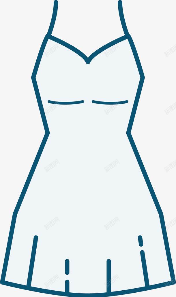 蓝色线条手绘卡通连衣裙png免抠素材_新图网 https://ixintu.com 卡通风格 扁平的裙子 手绘裙子 线条 美丽的裙子 裙子 连衣裙