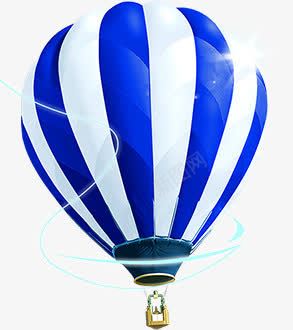 一只蓝白相间热气球png免抠素材_新图网 https://ixintu.com 一只 热气球 相间 蓝白