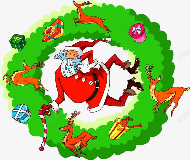 万圣节元素png免抠素材_新图网 https://ixintu.com 圣诞老人 圣诞节 树叶 礼物 边框 驯鹿