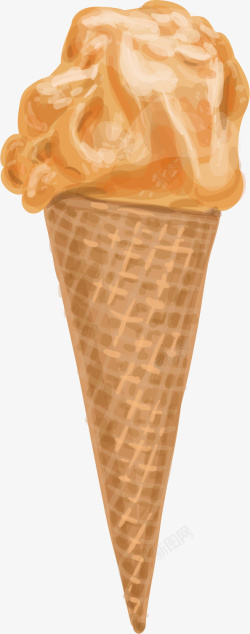 一个甜筒冰淇淋手绘冰淇淋矢量图高清图片