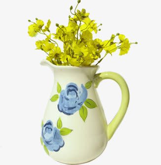 黄色花朵花瓶装饰png免抠素材_新图网 https://ixintu.com 花朵 花瓶 装饰 设计 黄色