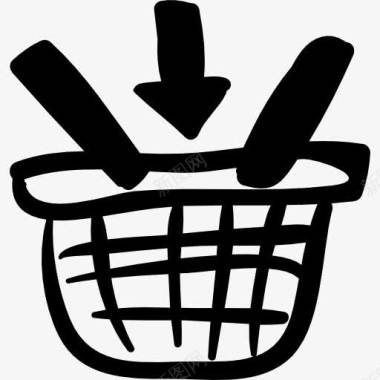 添加到购物篮手工商业符号图标图标