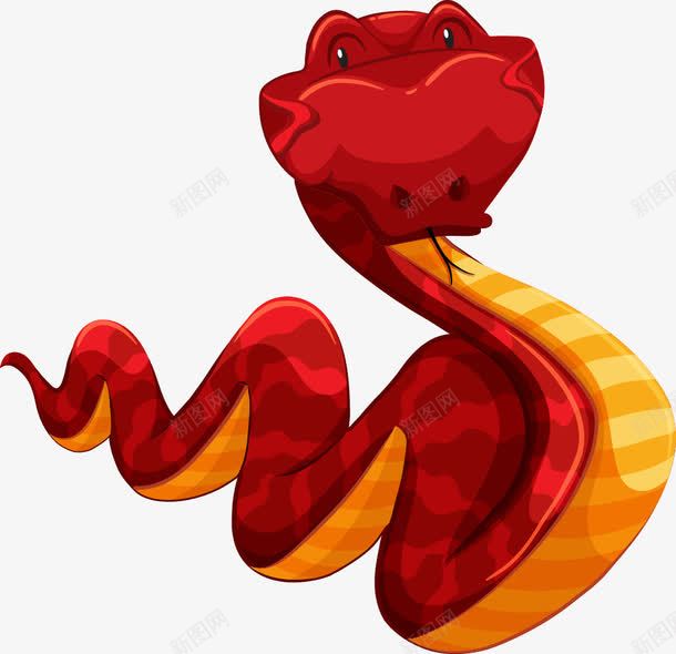 卡通红色的蛇png免抠素材_新图网 https://ixintu.com Q版红色的蛇 十二生肖之一 手绘红色的蛇 爬行动物