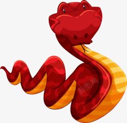 生肖版卡通红色的蛇高清图片