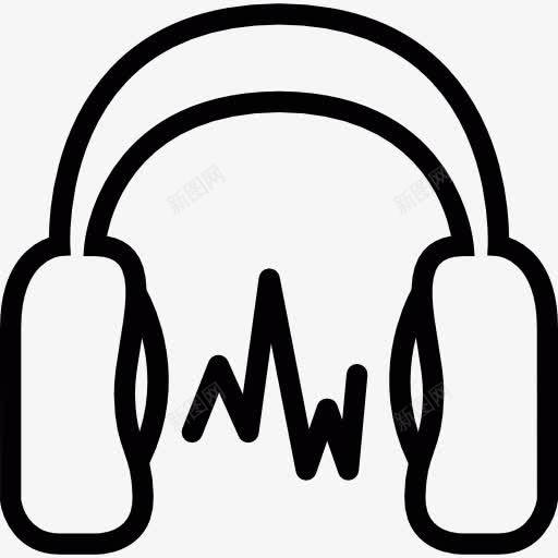 声音的耳机之间的图标png_新图网 https://ixintu.com 声波 接口 耳机 音乐
