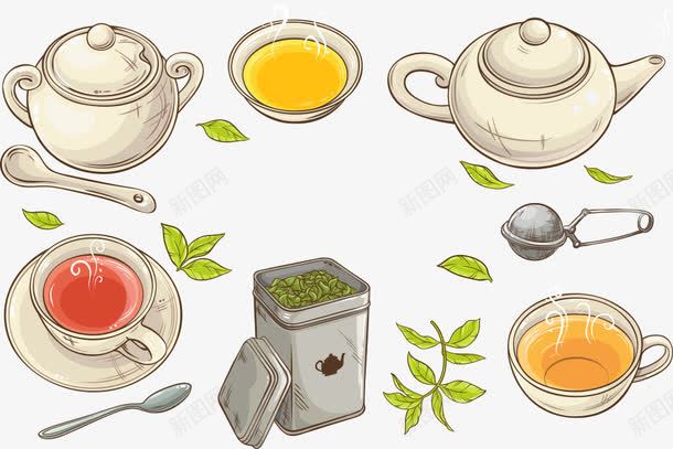 白色茶杯和茶水png免抠素材_新图网 https://ixintu.com 卡通茶杯 卡通茶水 白色茶杯 矢量茶杯 茶水