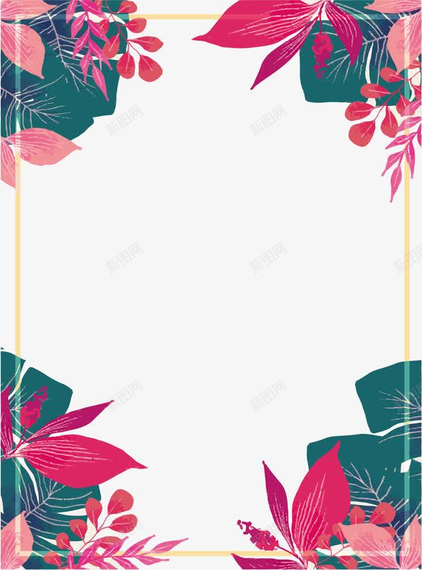 粉色夏日植物边框png免抠素材_新图网 https://ixintu.com 夏日植物 夏日海报 夏日花朵 植物边框 矢量png 粉色花朵