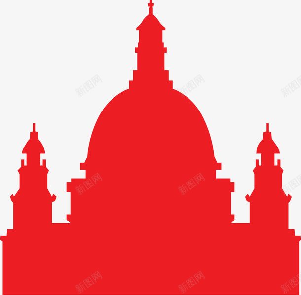红色线条教堂png免抠素材_新图网 https://ixintu.com 伊斯兰 建筑 教堂 红色 线条 装饰图案 阿拉伯