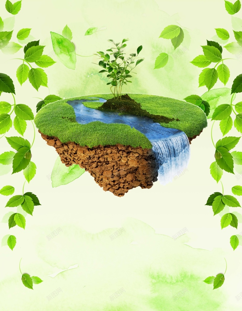 保护湿地背景海报psd设计背景_新图网 https://ixintu.com 土壤 天空 树叶 植物 湿地 环境 绿色 自然