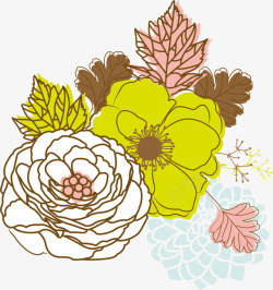 黄绿色植物创意植物花卉矢量图高清图片