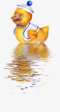 游泳的小黄鸭手绘水里游泳的小黄鸭高清图片