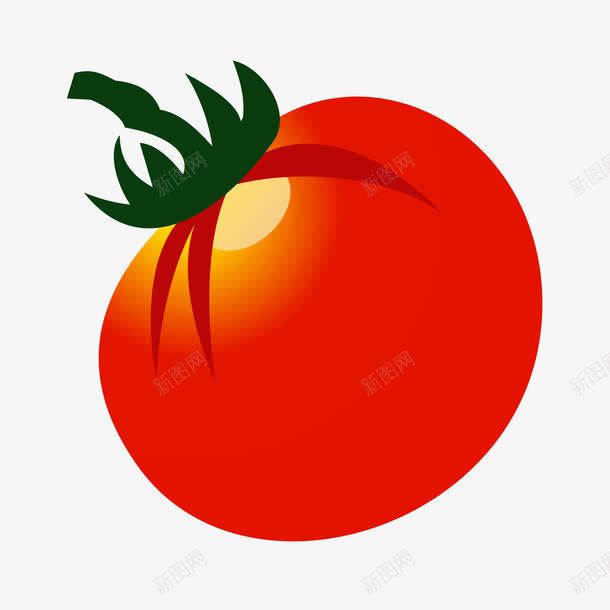 红番茄西红柿png免抠素材_新图网 https://ixintu.com 小番茄 番茄 红色 绿叶 西红柿