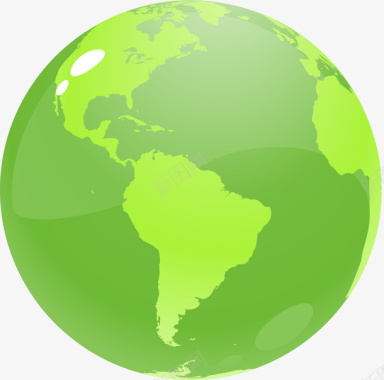 卡通绿色地球图图标图标