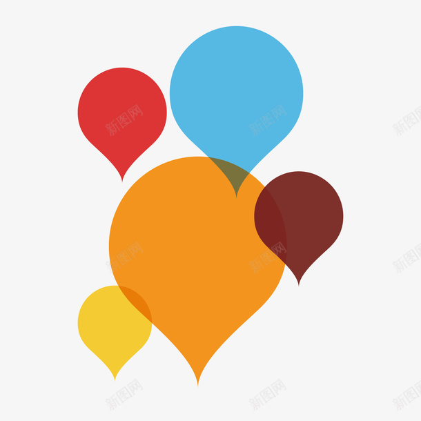 扁平化彩色气球装饰图案矢量图eps免抠素材_新图网 https://ixintu.com 彩色气球 扁平化 装饰图案 矢量图