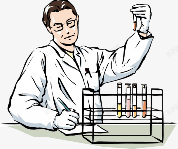 手绘人物png免抠素材_新图网 https://ixintu.com 人物 做实验的人 手绘画 矢量装饰 装饰