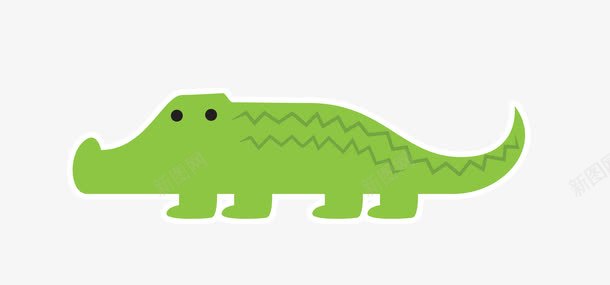 绿色卡通可爱小鳄鱼png免抠素材_新图网 https://ixintu.com 卡通 可爱小鳄鱼 矢量元素 绿色小鳄鱼