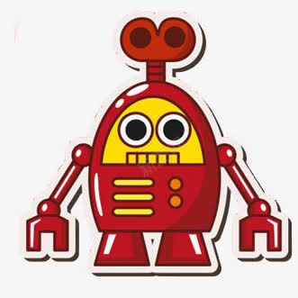 红色机器人png免抠素材_新图网 https://ixintu.com 卡通 发条 高科技