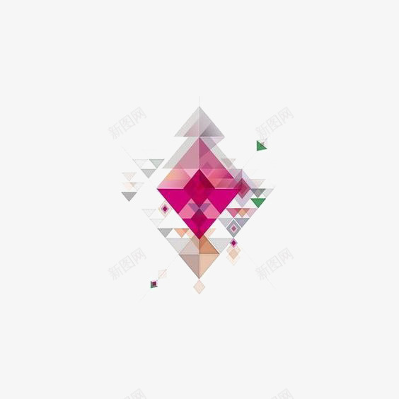 创意几何图形png免抠素材_新图网 https://ixintu.com 三角形装饰素材 红色宝石 装饰素材