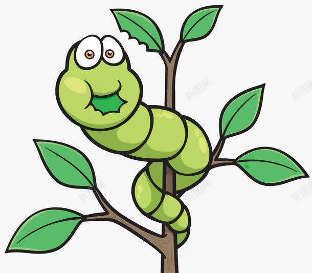 吃树叶的虫子png免抠素材_新图网 https://ixintu.com 可爱 吃树叶 绿色 虫子