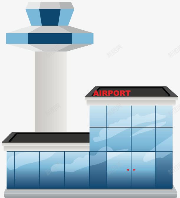 飞机场卡通建筑图标png_新图网 https://ixintu.com PPT建筑 卡通建筑 图标建筑 扁平化图标